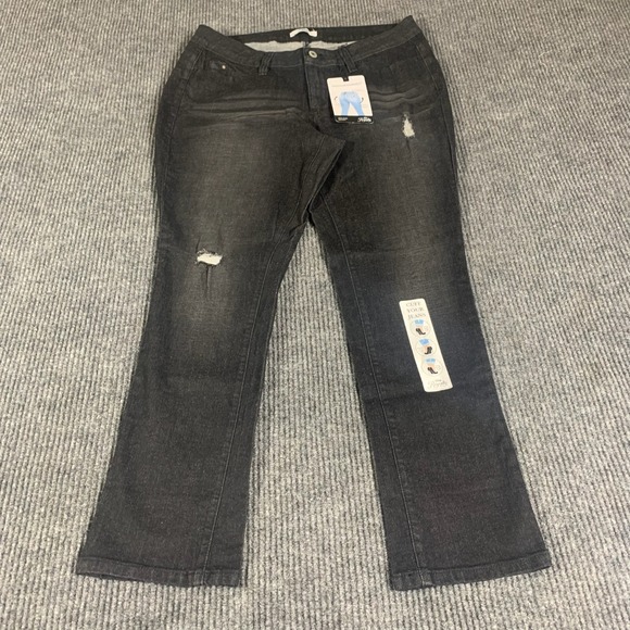 Royalty For Me Jeans Womens 16 W Black Denim Mid Rise Skinny Wannabettabutt New - Picture 1 of 14